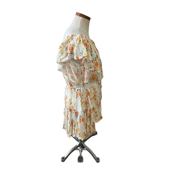 Cupcakes & Cashmere Floral Off the Shoulder Ruffle Resort Mini Dress S - Picture 5 of 9
